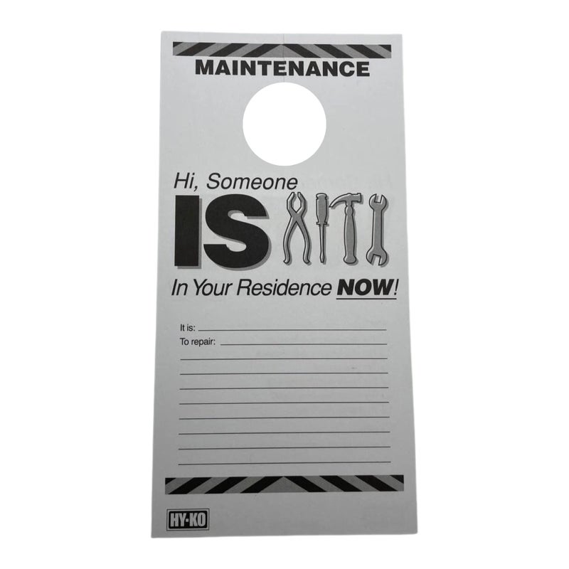 HY-KO PRODUCTS DH-MW 7 in. x 3-1/2 in. Paper Reversible Maintenance Door Hang Tag Black Pack of 50 - Image 5